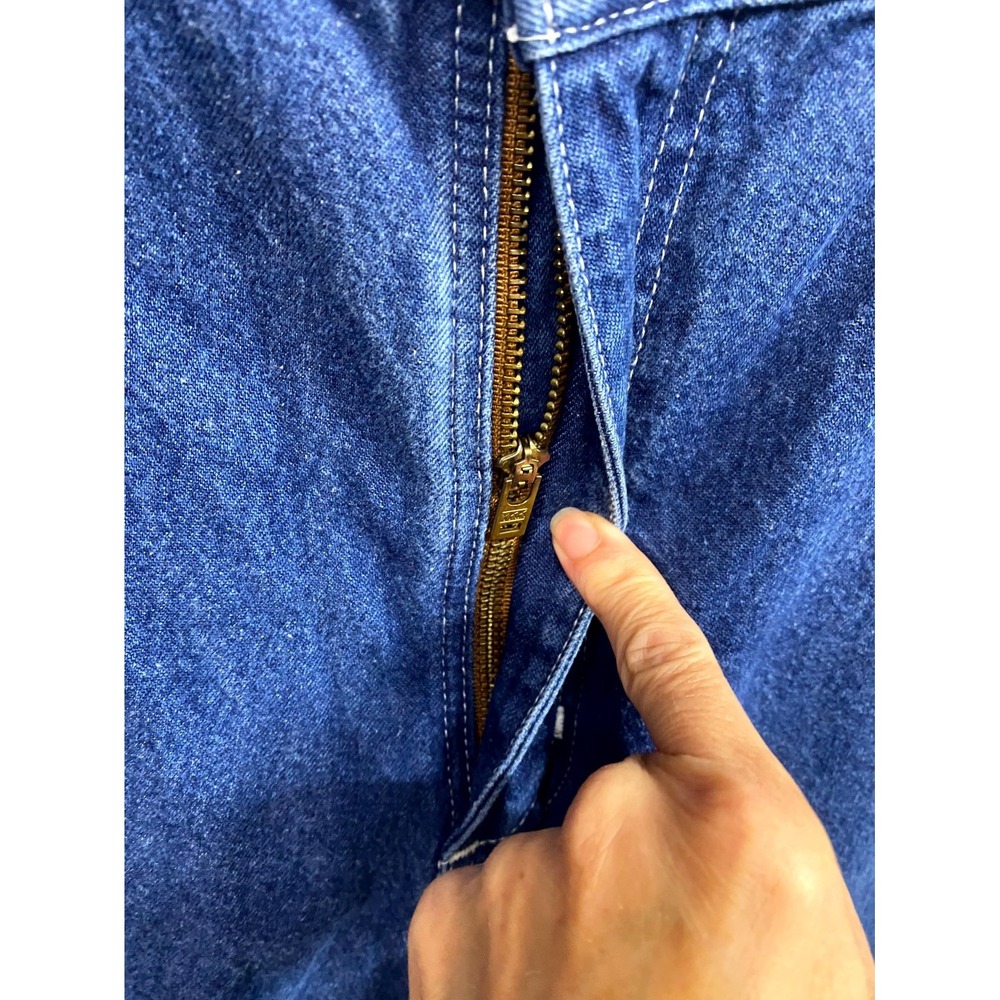 Carhartt Dungaree Carpenter Jeans Mens 34x32 Blue Denim Loose Fit Hammer Loop - Picture 10 of 11
